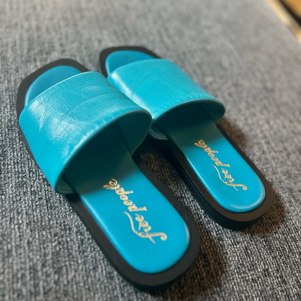 Free People Blue Slide Sandals EU size 38